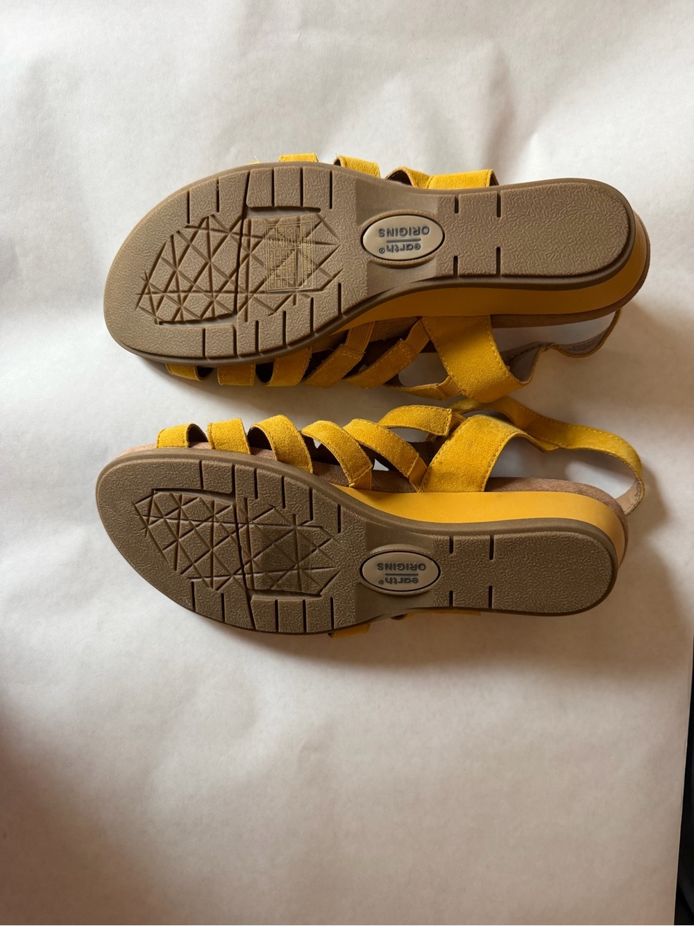 Earth Origins Pico Pippa Yellow Suede Wedge Sandals Women’s 12 - Picture 4 of 7